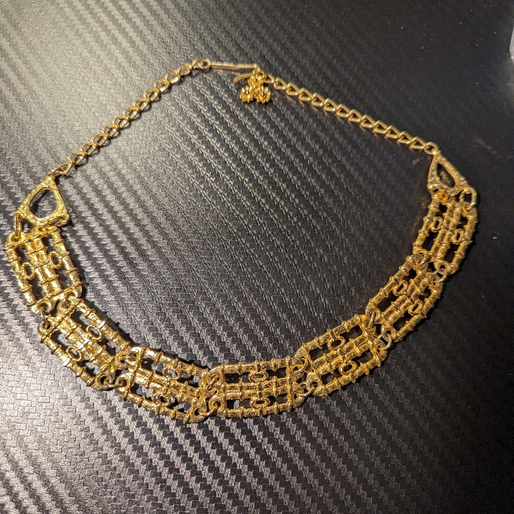 Bond Boyd Gold Rectangle Necklace